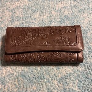 Stylish Embossed Brown Key & Card Holder